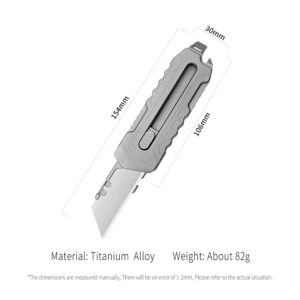 TGZUO Titanium Retractable Pocket Knife 6 inch Utility Knife with 10pcs Carbon Steel Blades