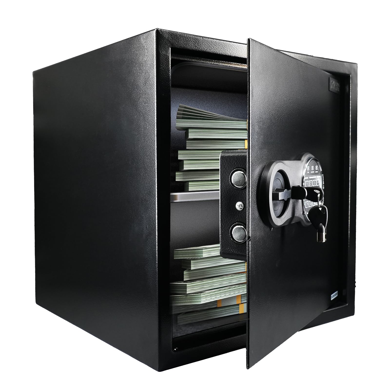 ZKH Safe Box, 1.5 Cubic Feet Money Safes with Digital Keypad Lock and Removable Shelf, Security Home Safe for Money, Documents, Jewelry, Valuables