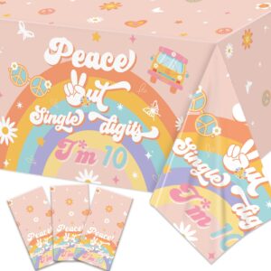 10th birthday decorations for girl peace out single digits party decor 3pcs 10th birthday tablecloths disposable plastic peace out single digits i'm10 birthday table cover for girl 10th birthday party