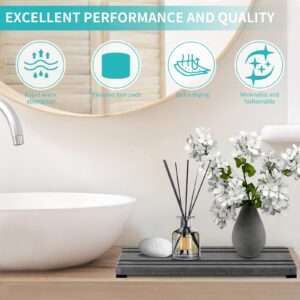 3PCS Water Absorbing Stone Tray for Sink, Drying Neat Diatomite Stone Sink Tray, Instant Dry Sink Coasters, Kitchen Sponge Hand Soap Holder Countertop for Bathroom & Kitchen (8 * 4inch and 4 * 4inch)