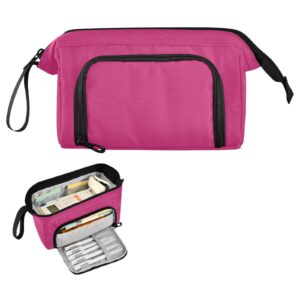 Hot Pink Pencil Case Large Capacity Pencil Pouch Aesthetic Stationery Portable Pen Bag Organizer Holder Box for Teens Girls Adults Student School