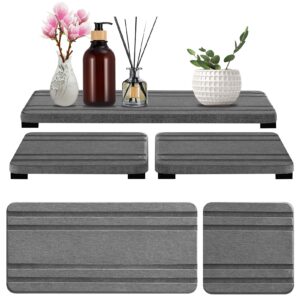 3pcs water absorbing stone tray for sink, drying neat diatomite stone sink tray, instant dry sink coasters, kitchen sponge hand soap holder countertop for bathroom & kitchen (8 * 4inch and 4 * 4inch)