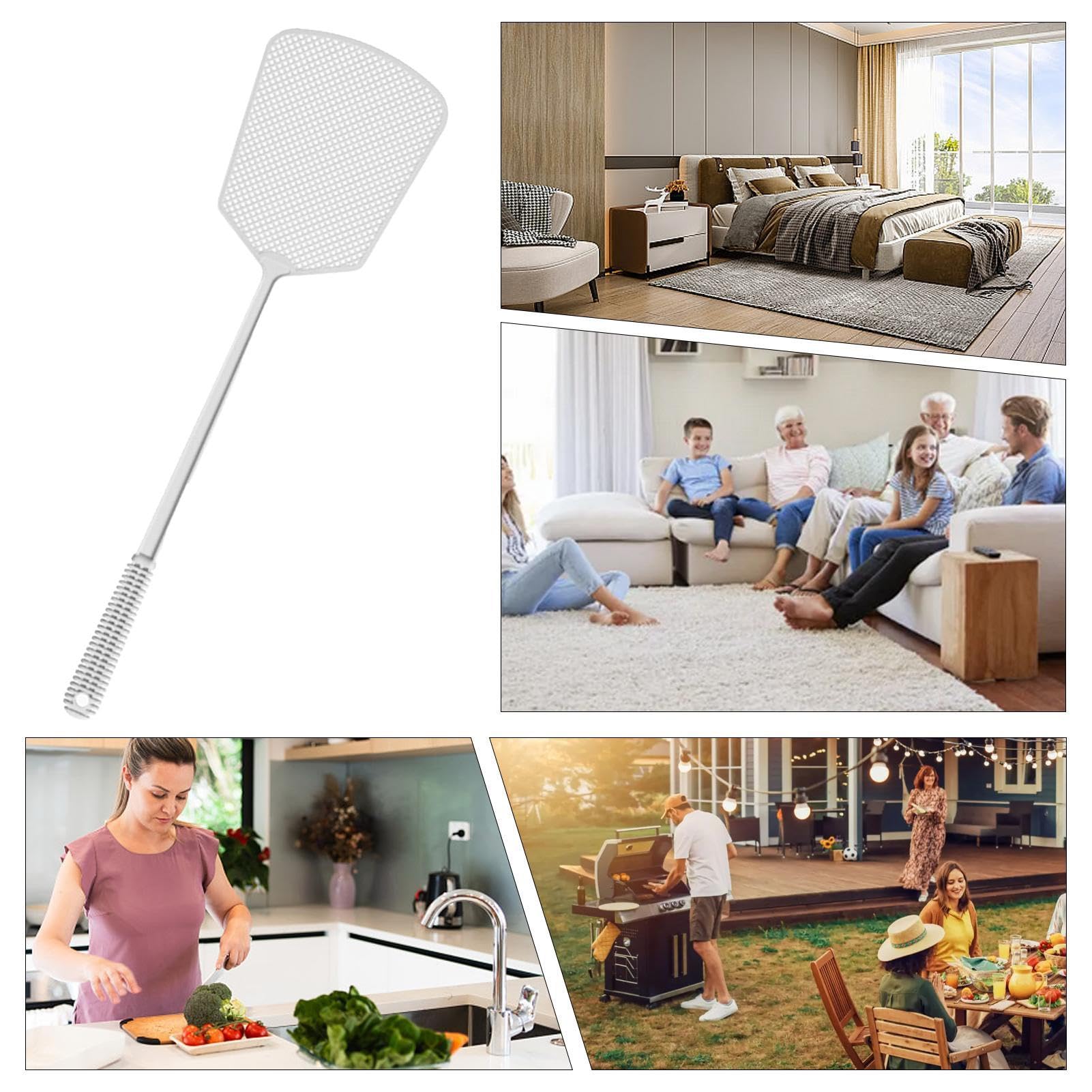 Flyswatter - Telescopic Fly Swatters | Heavy Duty Long Handle Swatter with Hanging Hole | Manual Extendable Fly Swatters | Wide Mesh Fly for Home Garden Classroom Restaurant