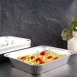 Aluminum Pans 9x13 Disposable Foil Pans [30-Pack] Heavy-Duty Baking Pans, Half-Size Deep Steam Table Pans, Deep Tin Foil Bakeware, Steam Table Tray, Cookware, Food Prepping, Cake & Oven Pan NO LID