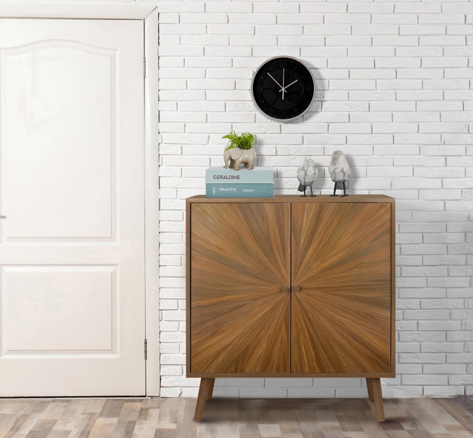 ZYBT Accent Sideboard Buffet Cabinet, Storage Cabinet with Crafted Door, Modern Dresser Cupboard, Mid Century Farmhouse Console Table Wood Bar Cabinet for Kitchen, Hallway, Living Room, Dining Room