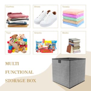 16L Nonwoven Storage Box Drawer Fabric Storage Box Square Lidless Clothes Storage Sundries Organizer-Grey