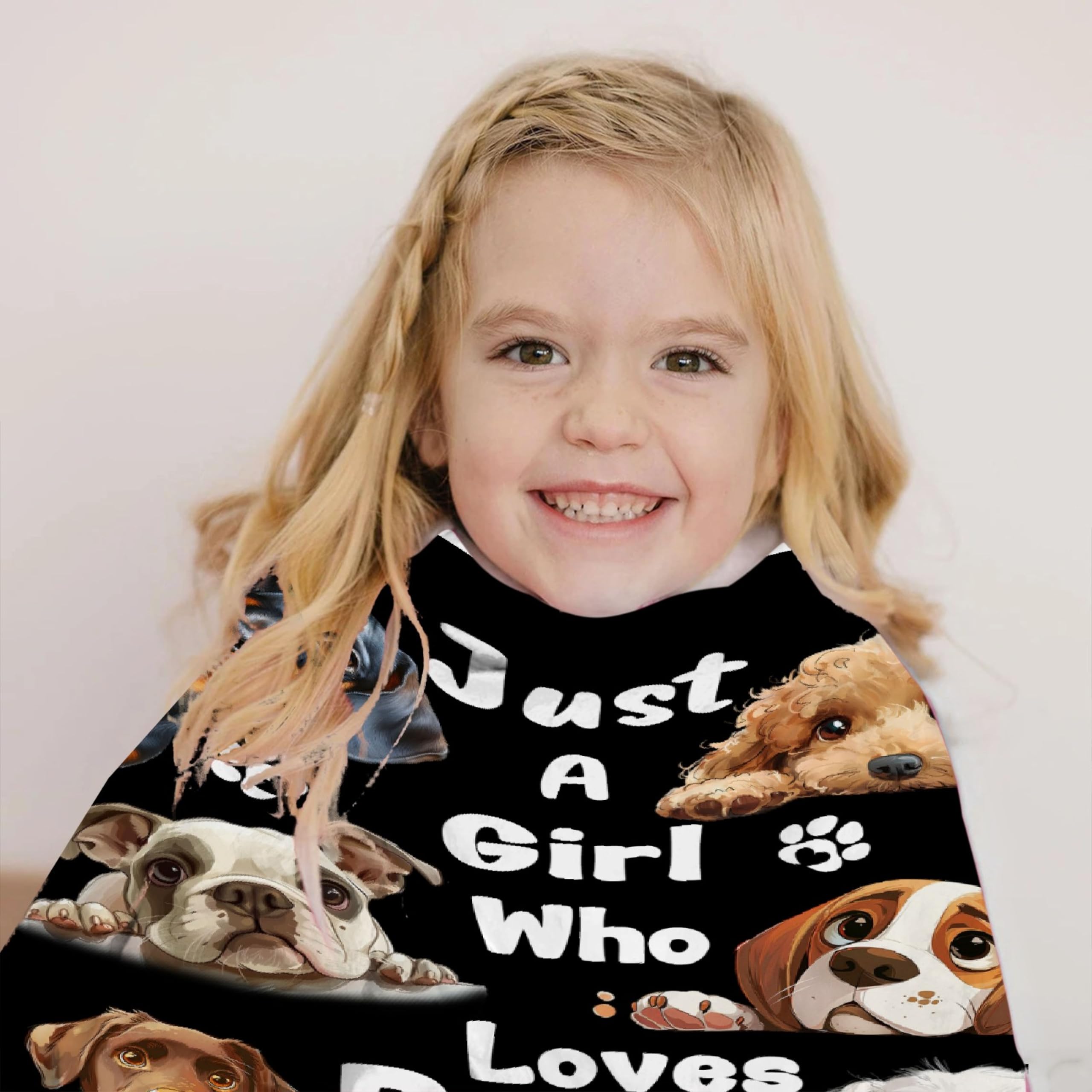 Khumbhira Dog Print Blanket Dog Themed Gifts for Best Dog Mom Blanket with Dogs on It Just A Girl Who Loves Dogs Throw Blanket for Girls Women Dog Lover Christmas Throw-50x40In