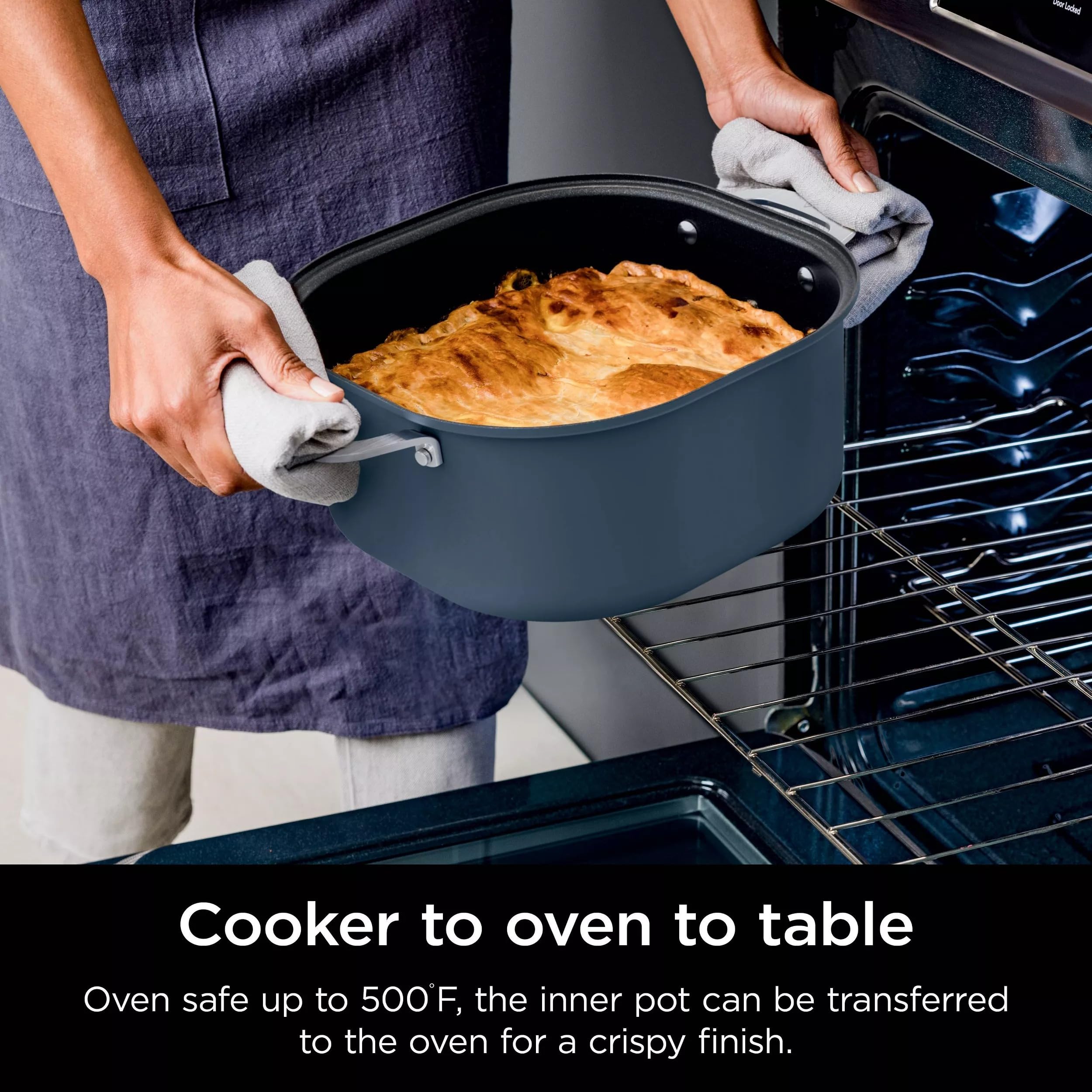 Ninja MC1101 Foodi Everyday Possible Cooker Pro, 8-in-1 Versatility, 6.5 QT, Replaces 10 Cooking Tools, Faster Cooking, Family-Sized Capacity, Adjustable Temp Control, Midnight Blue (Renewed)