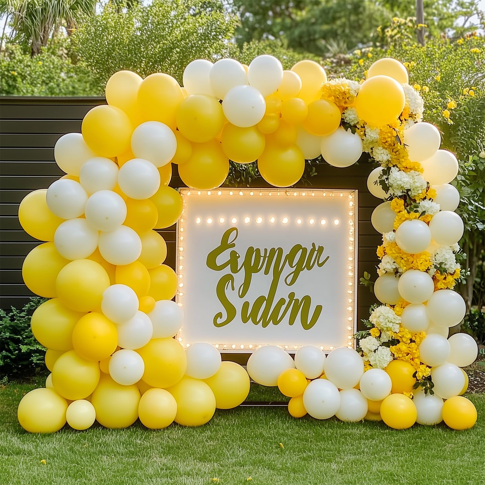 RUBFAC 92pcs Yellow Balloons Different Sizes 18 12 10 5 Inch for Garland Arch Premium Latex Balloons for Happy New Year Decorations 2024 Birthday Party Graduation