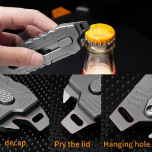 TGZUO Titanium Retractable Pocket Knife 6 inch Utility Knife with 10pcs Carbon Steel Blades