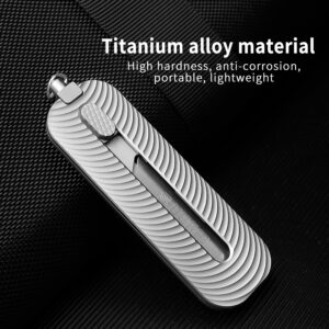 TGZUO Titanium EDC Utility Knife with Retractable Razor Box Cutter 10pcs Carbon Blades