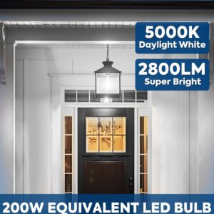 Nouscan 200W Equivalent LED Light Bulb, 2800LM Super Bright A21 LED Bulb, Daylight 5000K, 25W Energy Saving, E26 Medium Base, 120V for Garage, Warehouse, Shop, Living Room, Non-Dimmable, 2 Pack