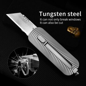 TGZUO Titanium EDC Utility Knife with Retractable Razor Box Cutter 10pcs Carbon Blades