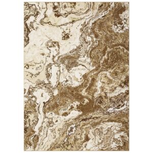 CAROMIO Abstract Marble Rug, 5'x7' Modern Boho Marble Pattern Area Rug, Washable Rug Soft Luxury Rug, Ideal for High Traffic Areas in Living Room Bedroom Kitchen Dining, Brown