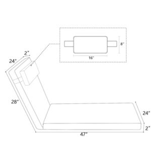 PERFECT GARDEN Outdoor Lounger Cushion 75''L x 24''W Patio Furniture Chair Cushion Chaise Lounge Cushion Waterproof for Garden Lawn Pool - Set of 2