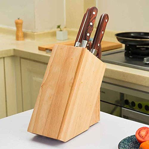 ZUIAI Wood Holder Block Stand Knives Storage Shelf Rack Storage Box Organizer Kitchen Accessories Tool