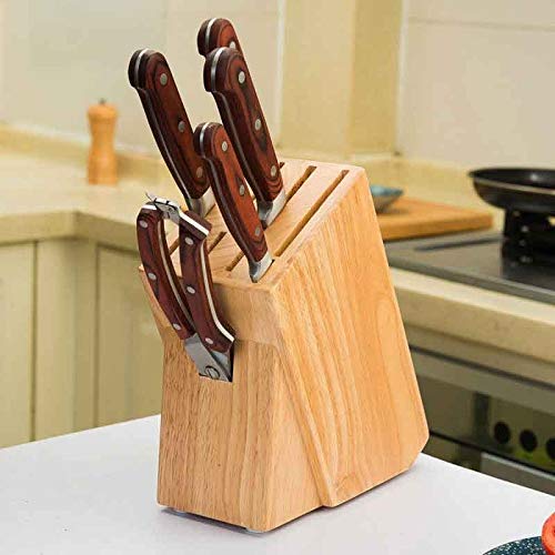 ZUIAI Wood Holder Block Stand Knives Storage Shelf Rack Storage Box Organizer Kitchen Accessories Tool