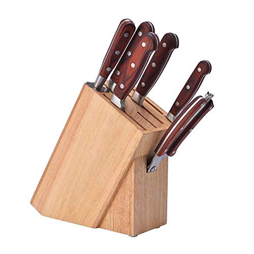 ZUIAI Wood Holder Block Stand Knives Storage Shelf Rack Storage Box Organizer Kitchen Accessories Tool