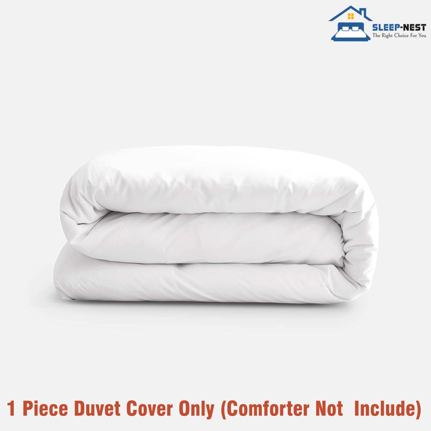 SLEEP-NEST Alaskan Size Duvet Cover Only, 600 Thread Count Oversized King Plus 132 x 120 Inch Luxurious 1 Piece Comforter Cover 100% Cotton with Zipper Closure - 2" Decorative Flange, White