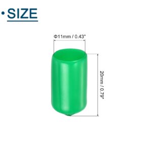 uxcell 50Pcs Rubber End Caps, 11mm/0.43" ID Rubber End Caps, PVC Caps Rubber Screw for Bolts Screw Caps Thread Protectors Tube Screw Bolt, Green