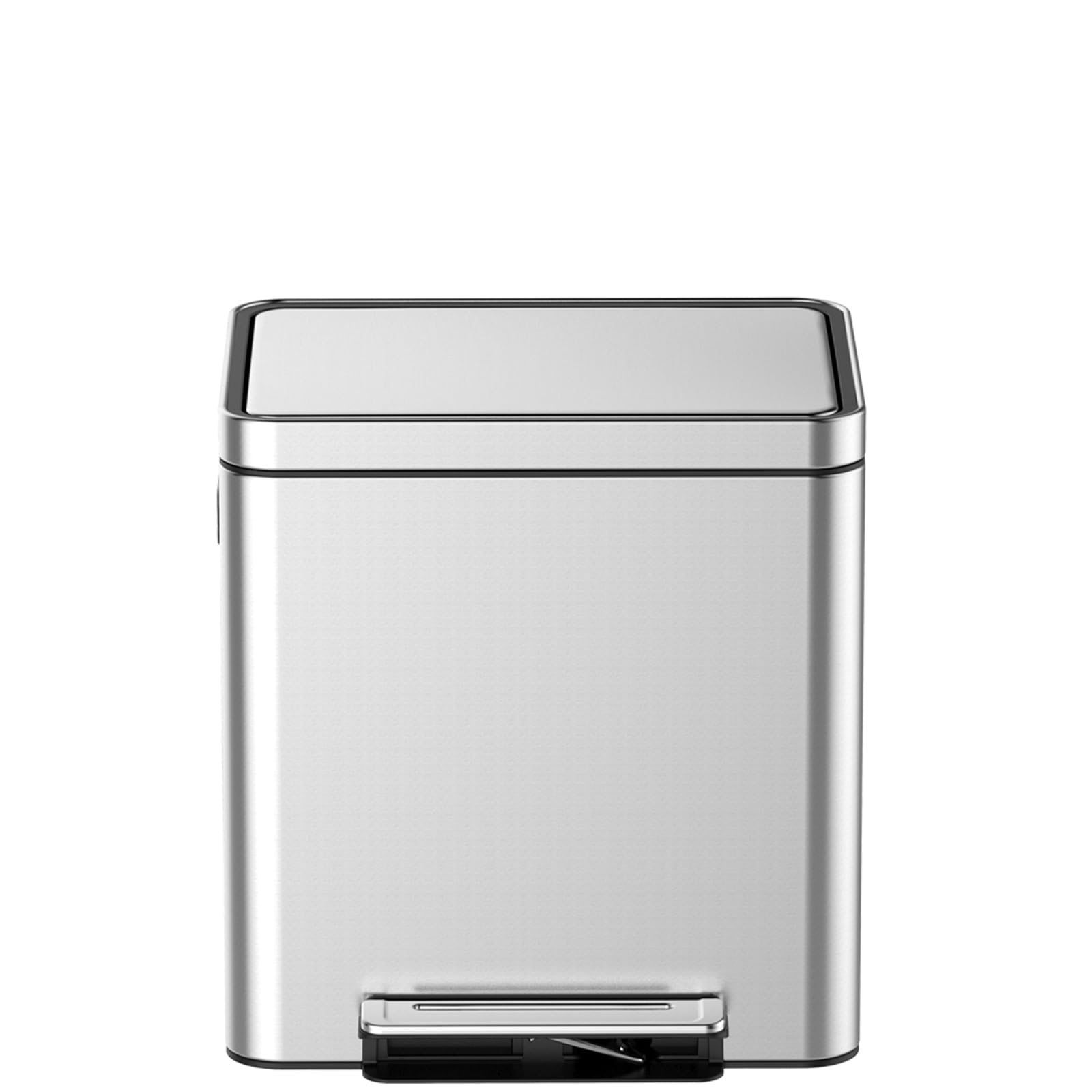 GAOMON 30 L/8 Gallon Trash Can with Lid, Rectangular Trash Can, Fingerprint Proof Stainless Steel Pedal Trash Can with Removable Inner Bucket, Step Trash Bin, Dual Garbage Cans for Kitchen