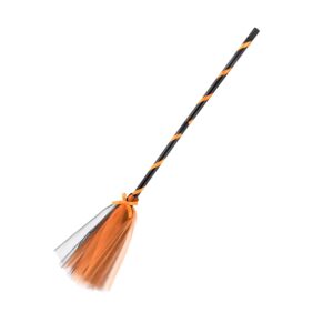 reicyfang halloween witch broom, witch broomstick costume accessories, witch broomstick cosplay broom props, halloween witch decoration props, realistic wizard flying broom stick accessory (orange)