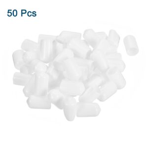 uxcell 50Pcs Rubber End Caps, 10mm/0.39" ID Rubber End Caps, PVC Caps Rubber Screw for Bolts Screw Caps Thread Protectors Tube Screw Bolt, White