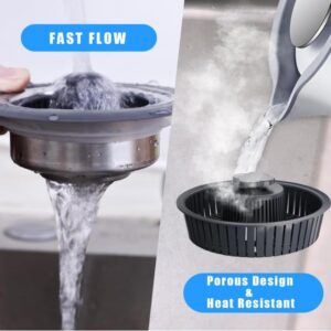 3-in-1 Upgarded Kitchen Sink Drain Stopper &Stainer Combo - Pop-Up Anti-Clog Basket for Fast Drainage , Includes 3 Reuseable Filters