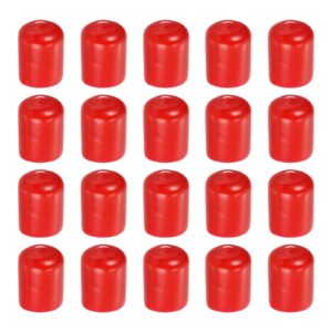 uxcell 50pcs rubber end caps, 20mm/0.79" id flexible rubber caps, pvc caps rubber screw for bolts screw caps thread protectors tube screw bolt, red