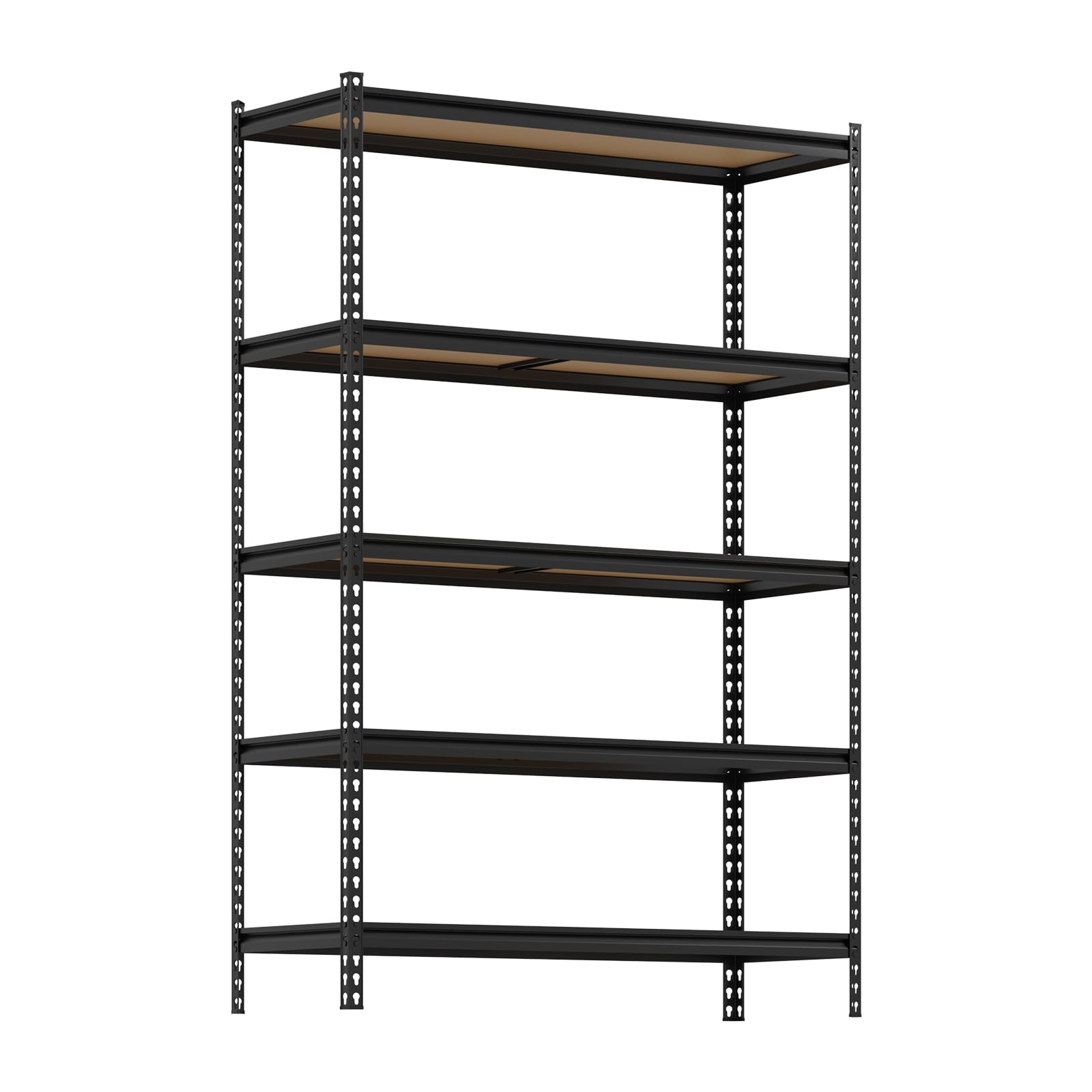 GarveeHome 5-Tier Storage Shelves, Heavy Duty Metal Shelving Unit, Adjustable Garage Storage Shelving Utility Rack for Warehouse Pantry Kitchen Basement Laundry, Black, 48" L x 18" W x 73" H