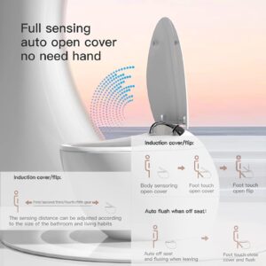 Space Capsule Smart Toilet, Featuring Automatic Opening And Closing, Automatic Flushing, Foot Sensor Flushing, LED Light, Heated Seat and Multi-Functional Remote Control, Tankless Bidet Toilet