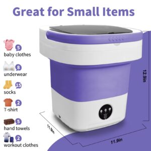 Portable Washing Machine, Upgraded 13L Mini Washer and Spin Dryer with Deep Cleaning of Underwear, Baby Clothes and Small Clothes, Foldable Small Washer for Apartments, Dorm,RV, Travel, Hotel, Laundry