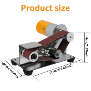 Mini Belt Sander, 15° Electric Spindle Knife Sharpener Bench Grinder Sanding Machine, 7 Adjustable Speed Electric Belt Grinder, Polishing Grinding Machine for Metal Jewelry