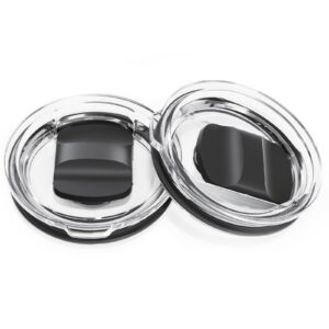 10 oz wine tumbler lid, replacement lids compatible for yeti 6 oz espresso mugs, 8 oz stackable cup and 10 oz tumbler, 2 pack travel spill proof cup lids covers with magnetic slider switch, bpa free