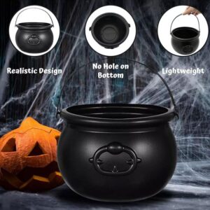 Generic Plastic Black Cauldron Kettle Halloween Candy Bowl, 2024 Large Witch Cauldron Pot Bucket for Halloween Decorations Trick or Treat Party Supplies