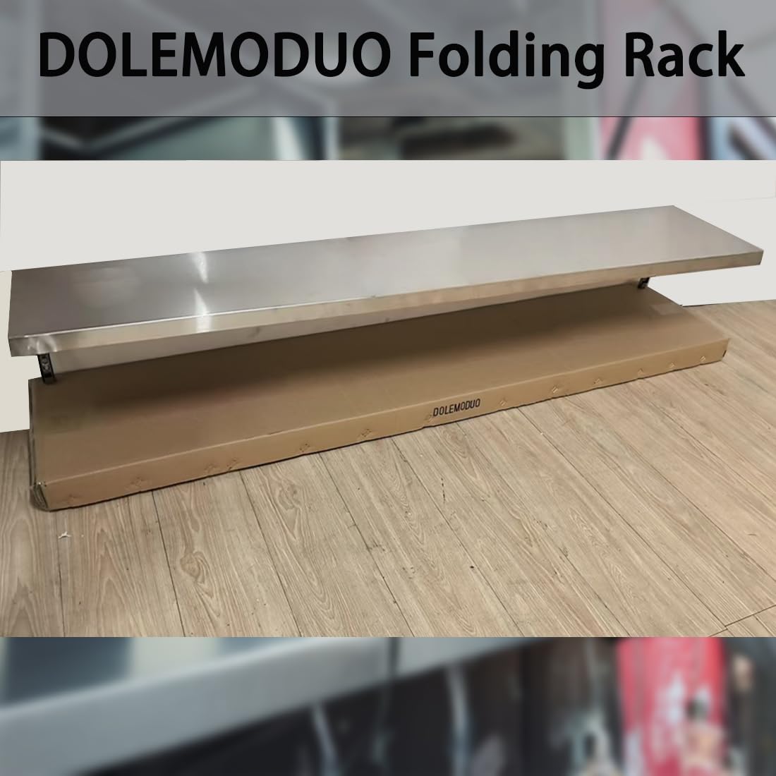 DOLEMODUO 36 L x 12 W Inch Folding Stainless Steel Wall Shelf for Food Trailer & Concession Window, Space-Saving Metal Fold Down Food Serving Shelves