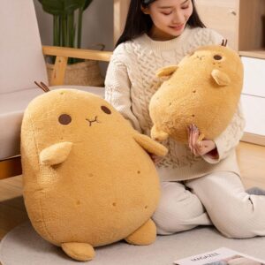 KOJAGARRI Potato Plush, 5.9inch Kawaii Stuffed Potato Pillow Soft Cute Potato Plushie Pillow,Funny Food Plush Pillows Doll for Kids Gifts Home Decor Party, Yellow, YL2717J311262YO1YSJ