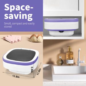 Portable Washing Machine, Upgraded 13L Mini Washer and Spin Dryer with Deep Cleaning of Underwear, Baby Clothes and Small Clothes, Foldable Small Washer for Apartments, Dorm,RV, Travel, Hotel, Laundry