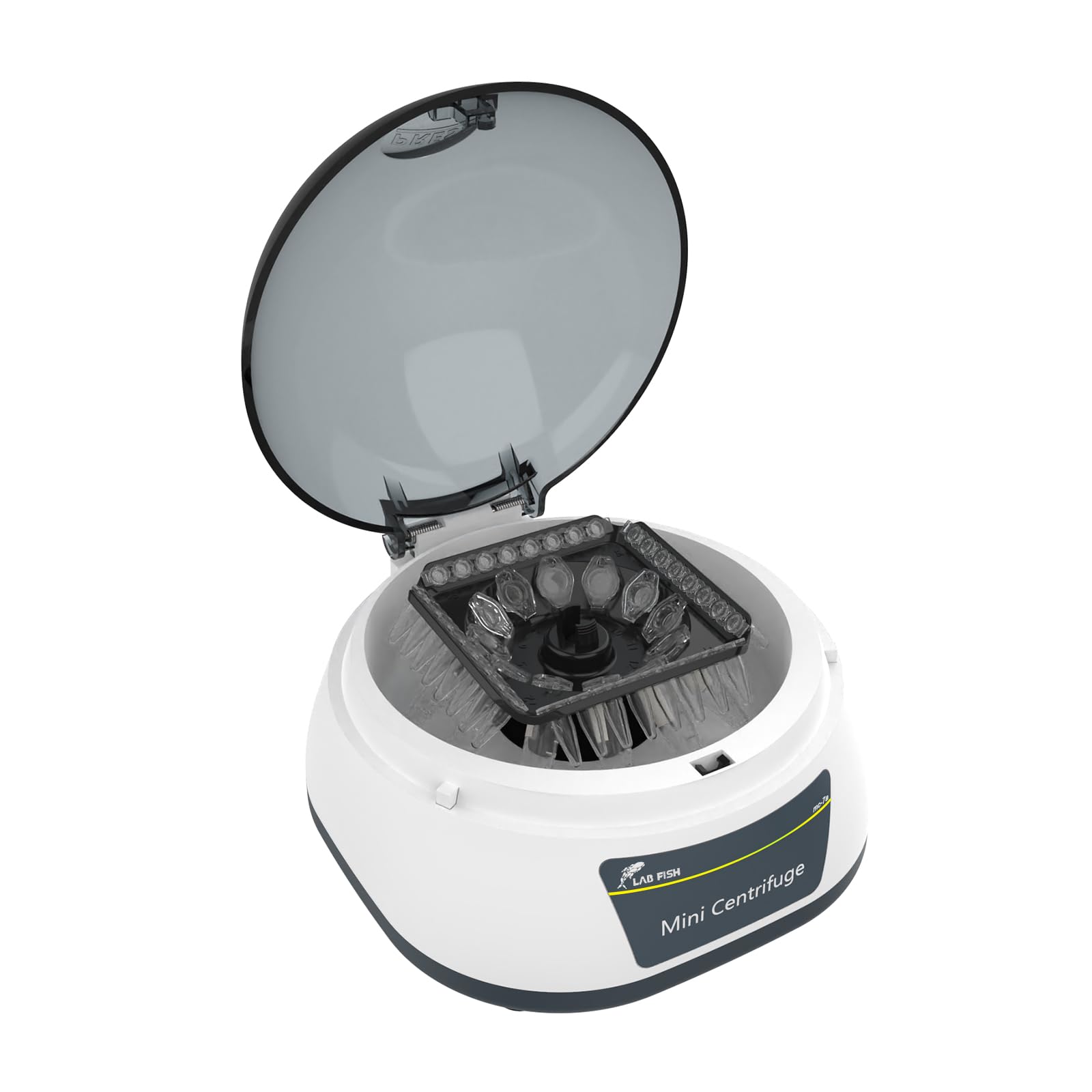 LAB FISH Mini Centrifuge Machine 7000 RPM 3286 xg RCF Microcentrifuge W/ 3-in1 Rotor 0.2ml/0.5ml/1.5ml/2ml Tubes for Laboratory