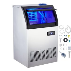 precisionauto stainless steel under counter ice maker machine - high capacity production, generous storage, durable stainless steel