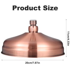 Rain Shower Head Shower Head Vintage Retro Copper Round 7.9x7.9x4.3 In Rain Shower Head High Pressure with Silicone Jets Bathroom Stianless Steel Anti-Rust Shower Head