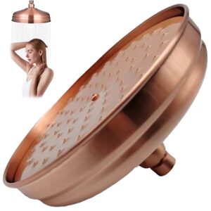 rain shower head shower head vintage retro copper round 7.9x7.9x4.3 in rain shower head high pressure with silicone jets bathroom stianless steel anti-rust shower head