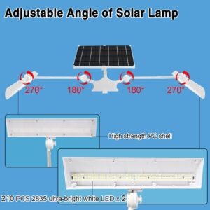 KARLIOBE Solar Billboard Lights Outdoor, 420 LEDs Super Bright Solar Powered Sign Light,IP65 Waterproof, 12000 mAh Commercial Sign Light for Real Estate Signs, Business, Advertisement (White)