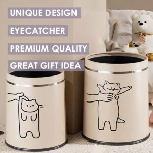 Juju Cat Cute Trash Can Bedroom - Trash Bin Bedroom Trash Can for Bedroom - Medium Trash Can for Dorm Trash Can - Room Trash Can Desk Trash Can - Office Trash Cans for Near Desk (C)