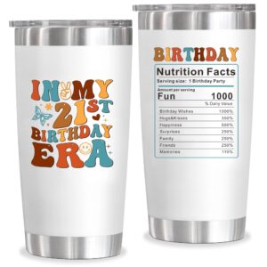 21th birthday gifts for her - 21th birthday decorations for her,21 year old birthday gifts for women, friends, sister, gifts for 21st birthday female, in my 21s era gifts for women 20 oz tumbler