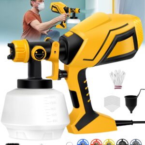 KlrSwp Electric Paint Sprayer Gun, 750W Power Paint & HVLP Sprayer, Handheld Paint Sprayer with 5 Nozzles, 1200ml Capacity Spray Painter Gun with Adjustable Spray Width, Stain Sprayer for House, Fence