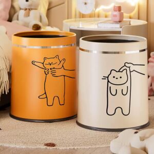 Juju Cat Cute Trash Can Bedroom - Trash Bin Bedroom Trash Can for Bedroom - Medium Trash Can for Dorm Trash Can - Room Trash Can Desk Trash Can - Office Trash Cans for Near Desk (C)