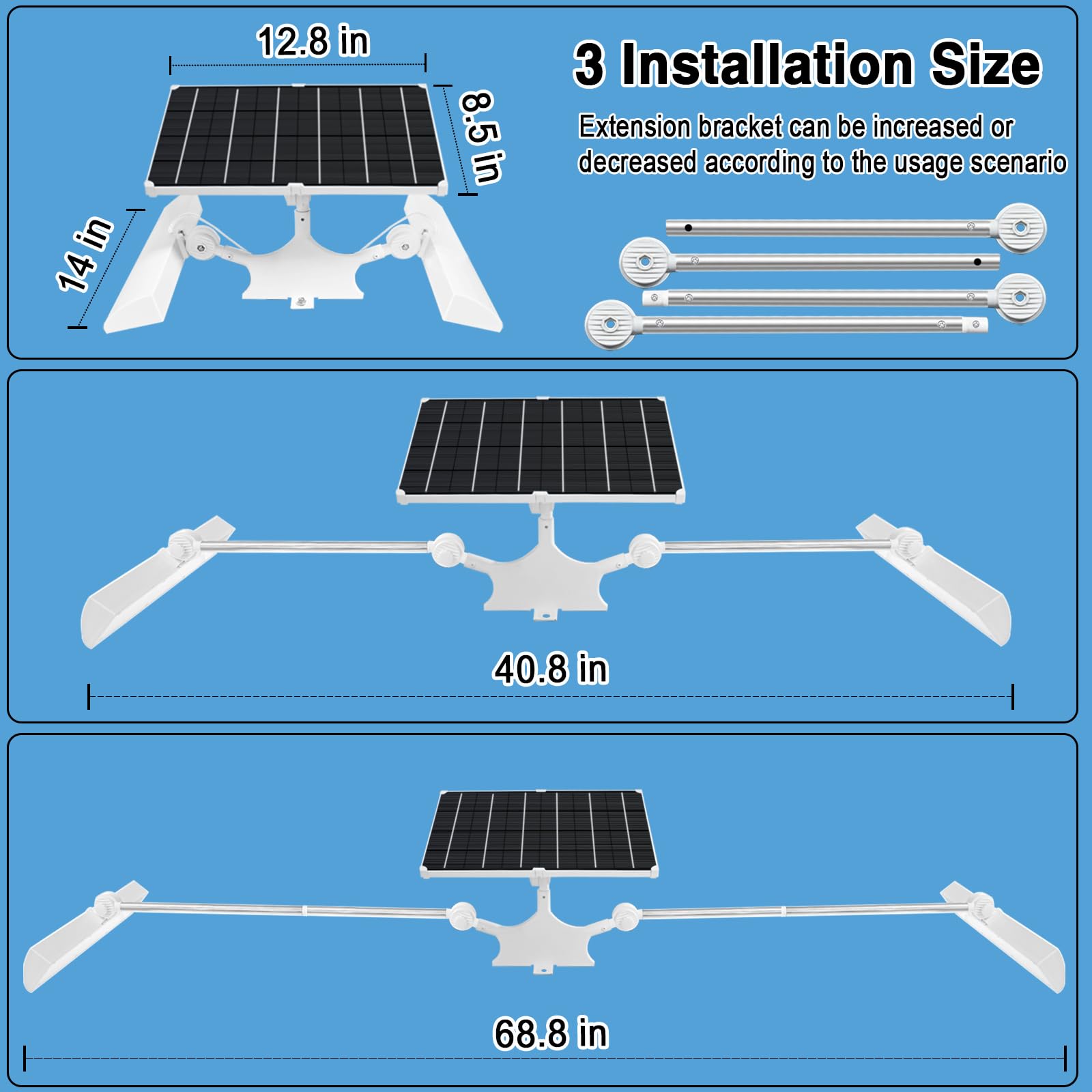 KARLIOBE Solar Billboard Lights Outdoor, 420 LEDs Super Bright Solar Powered Sign Light,IP65 Waterproof, 12000 mAh Commercial Sign Light for Real Estate Signs, Business, Advertisement (White)