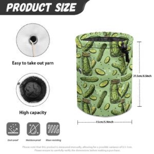 WHOSGNIHT Cucumber Print Yarn Bag Small Crochet Bag Organizer Drawstring Yarn Storage Bags for Crocheting,Knitting Bag for Crochet Beginner Yarn Holder