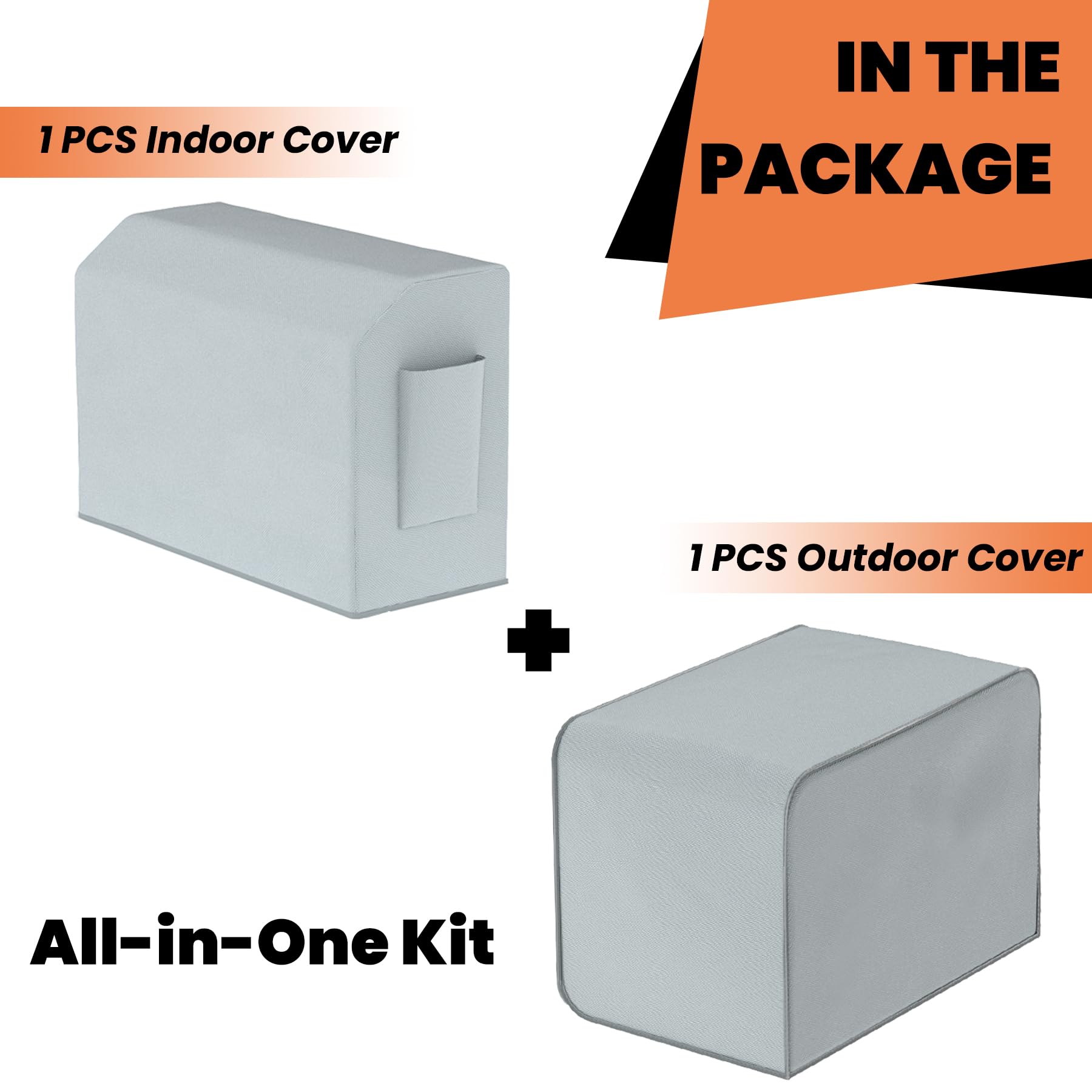 GCGOODS U-Shaped Air Conditioner Cover Set, Outdoor Air Conditioner Cover with Foil & Indoor Air Conditioner Cover, Full Coverage and Dust-Proof